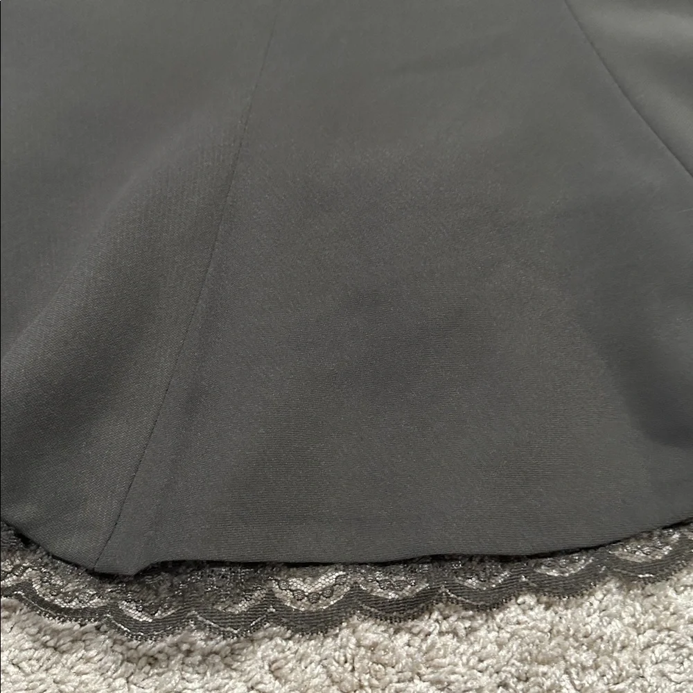 Zara Brown Midi Fit Flare Skirt Lace Detail on Bottom size 6